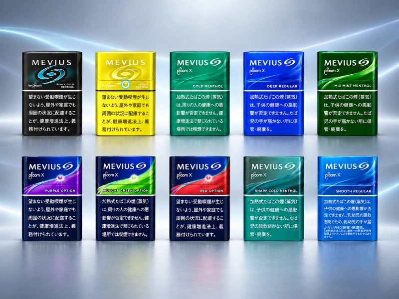 日本MEVIUS七星菸彈10種口味展示